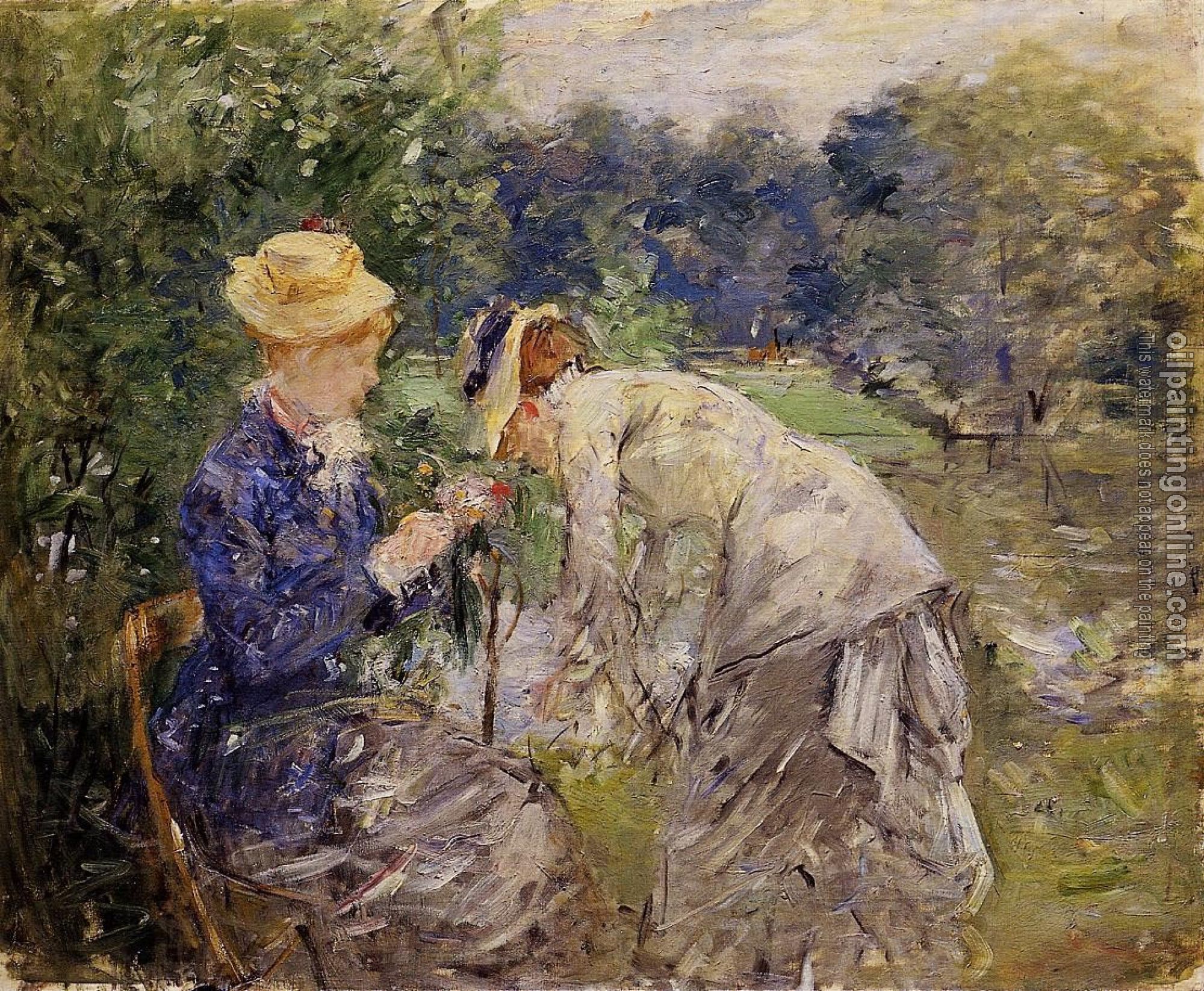 Morisot, Berthe - Woman Picking Flowers